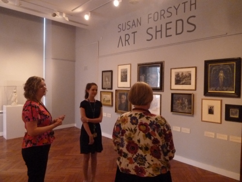 Moira, Susan and apprentice Jade discussing the works in Gallery 7
